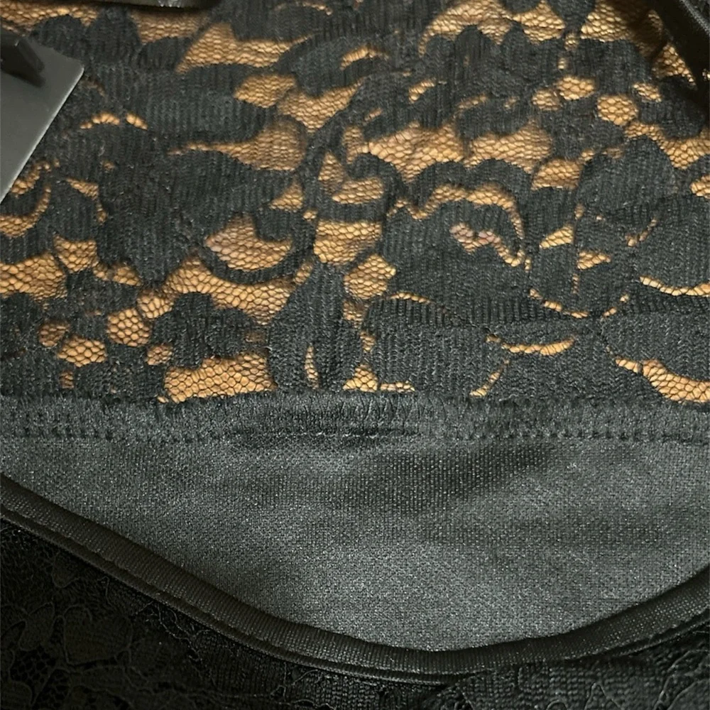 💜Half Off💜Allegra K Black Lace Blouse NWT Size M - Picture 4 of 6